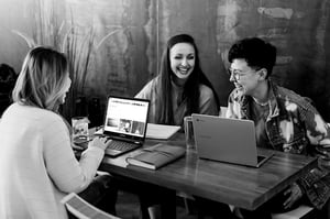 team at the office, as a concept of developers in USA for hire