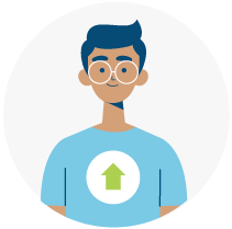 Illustration of a man wearing glasses