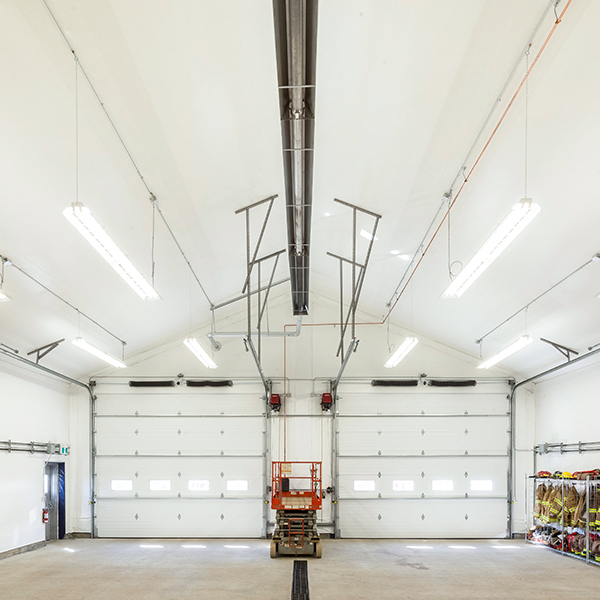fabric building with overhead doors