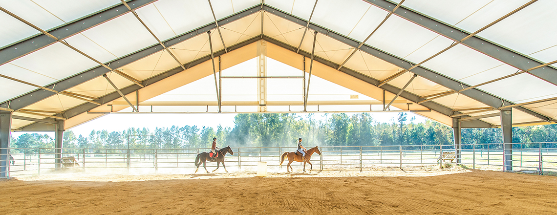 fabric equestrian building