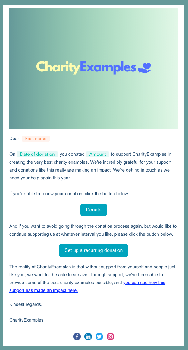HubSpot Email Marketing for Nonprofits example