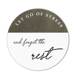 Let Go of Stress Circle Wood Sign Card