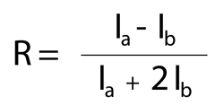 Formula 1: Formula used to calculate the anisotropy values