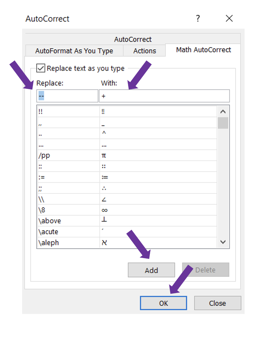 Add double minus sign