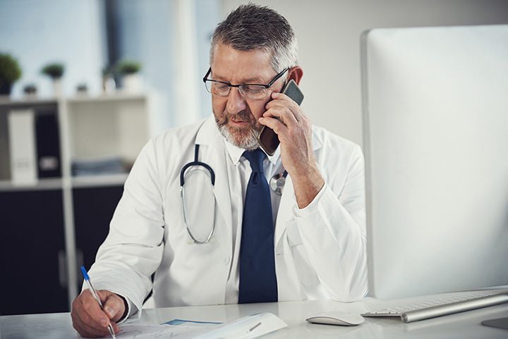doctor on phone
