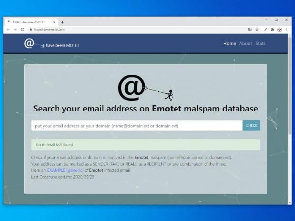 Новый сервис позволяет проверить наличие своего адреса в кампаниях Emotet