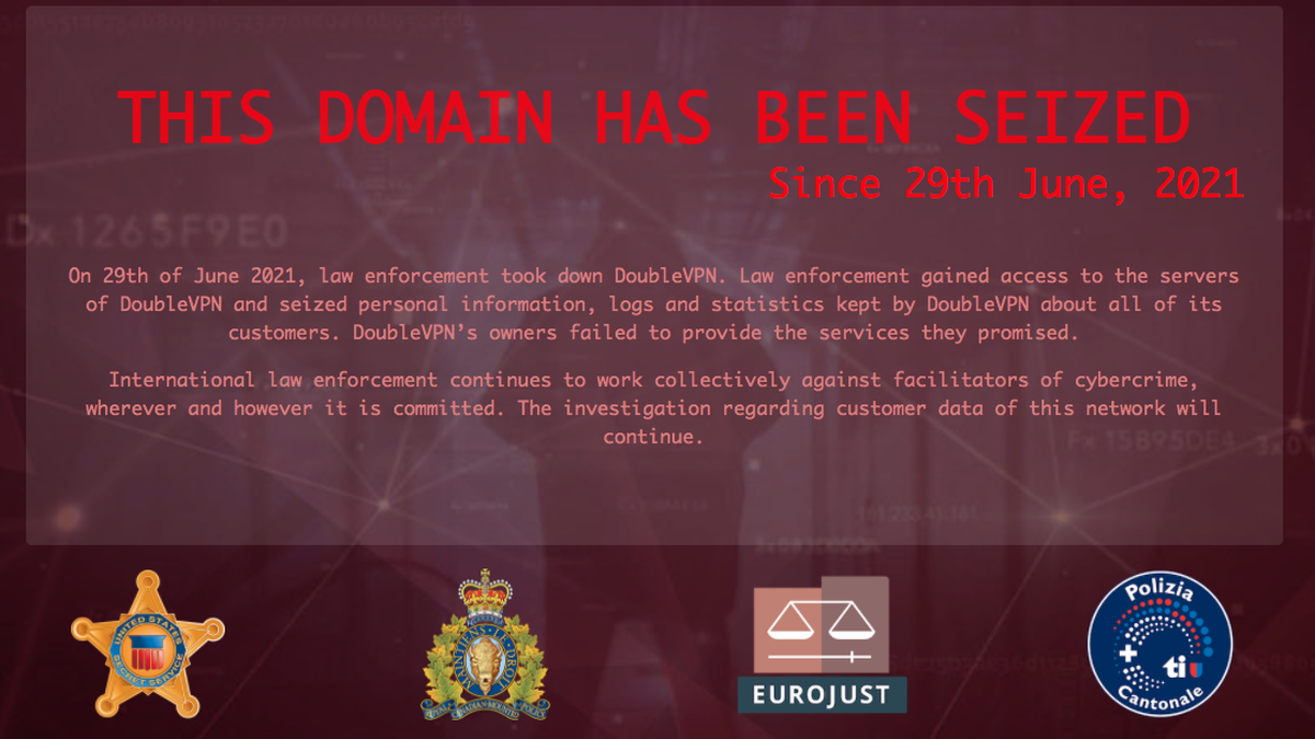 Правоохранители изъяли серверы сервиса двойного шифрования DoubleVPN