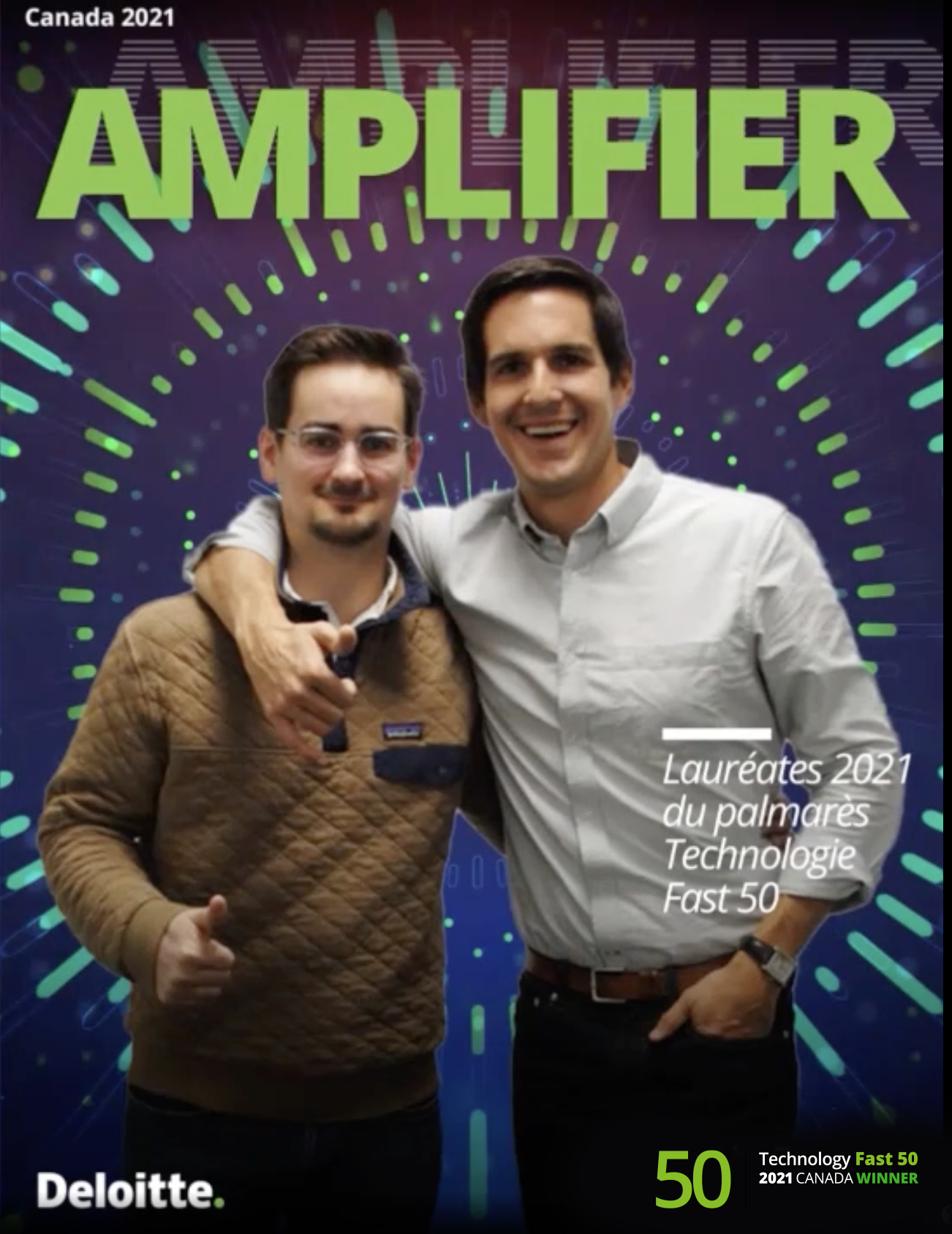 The founders of Poka on the cover of Amplifier magazine.