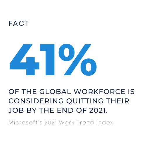 41% of the global workforce is considering quitting their job