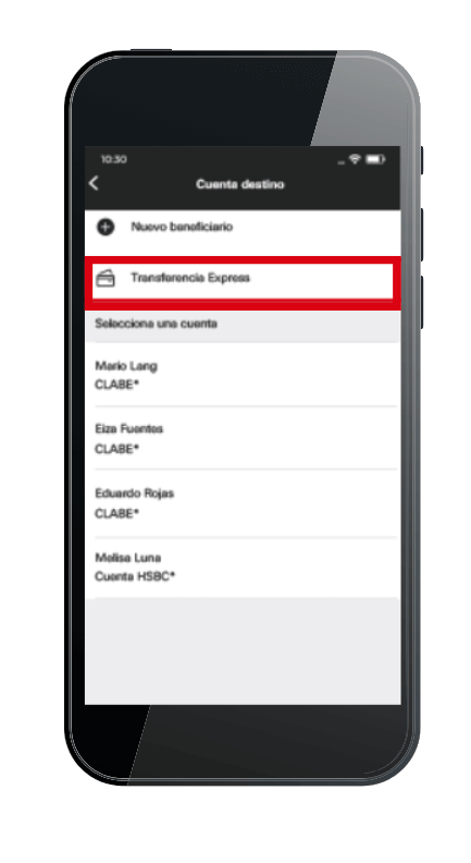 Transferir desde HSBC México