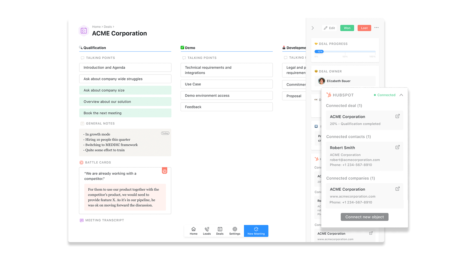 Start meetings out of HubSpot