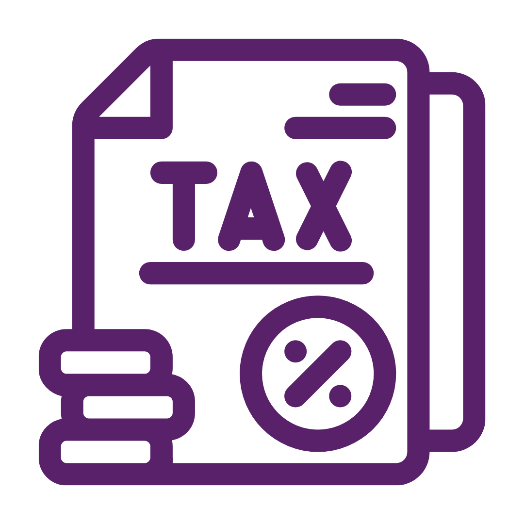 purple tax form graphic