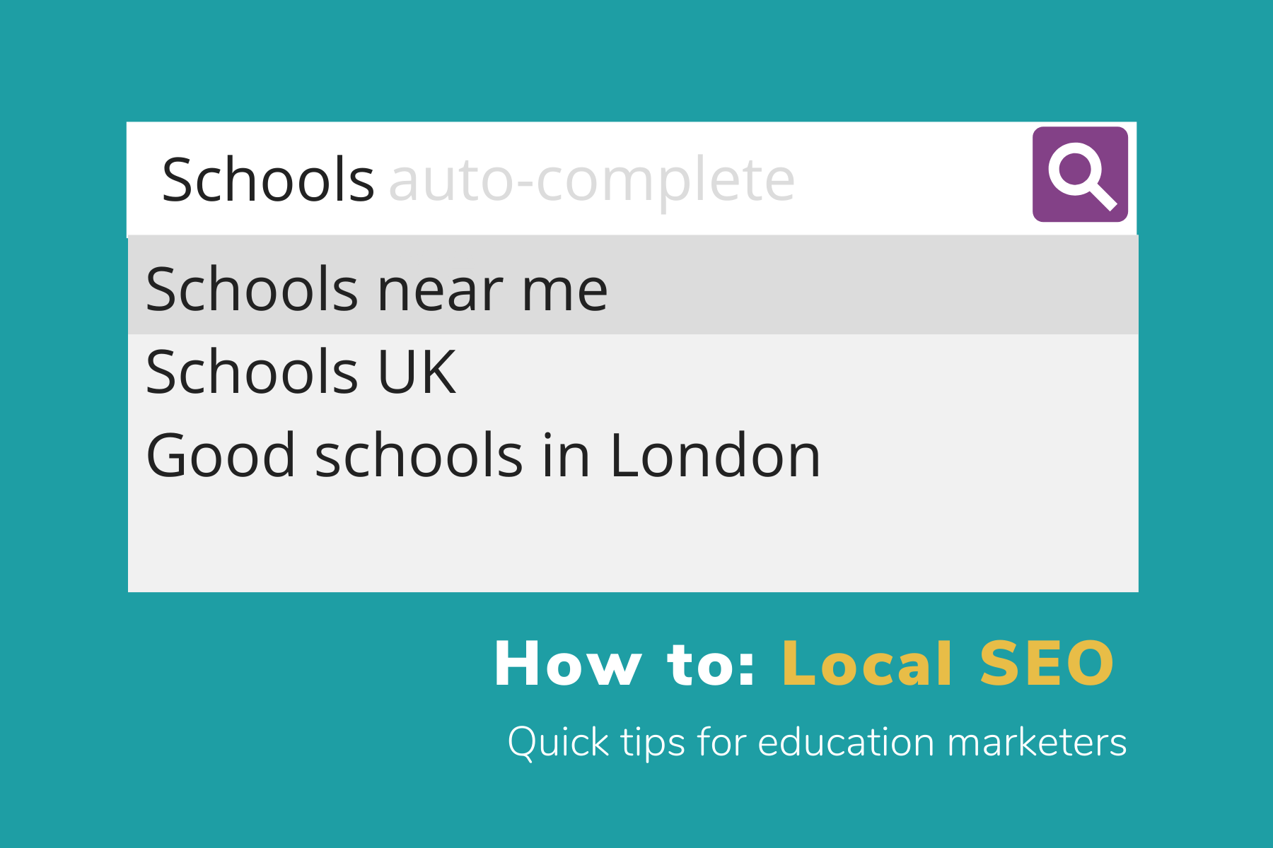 Local SEO search bar with phrases