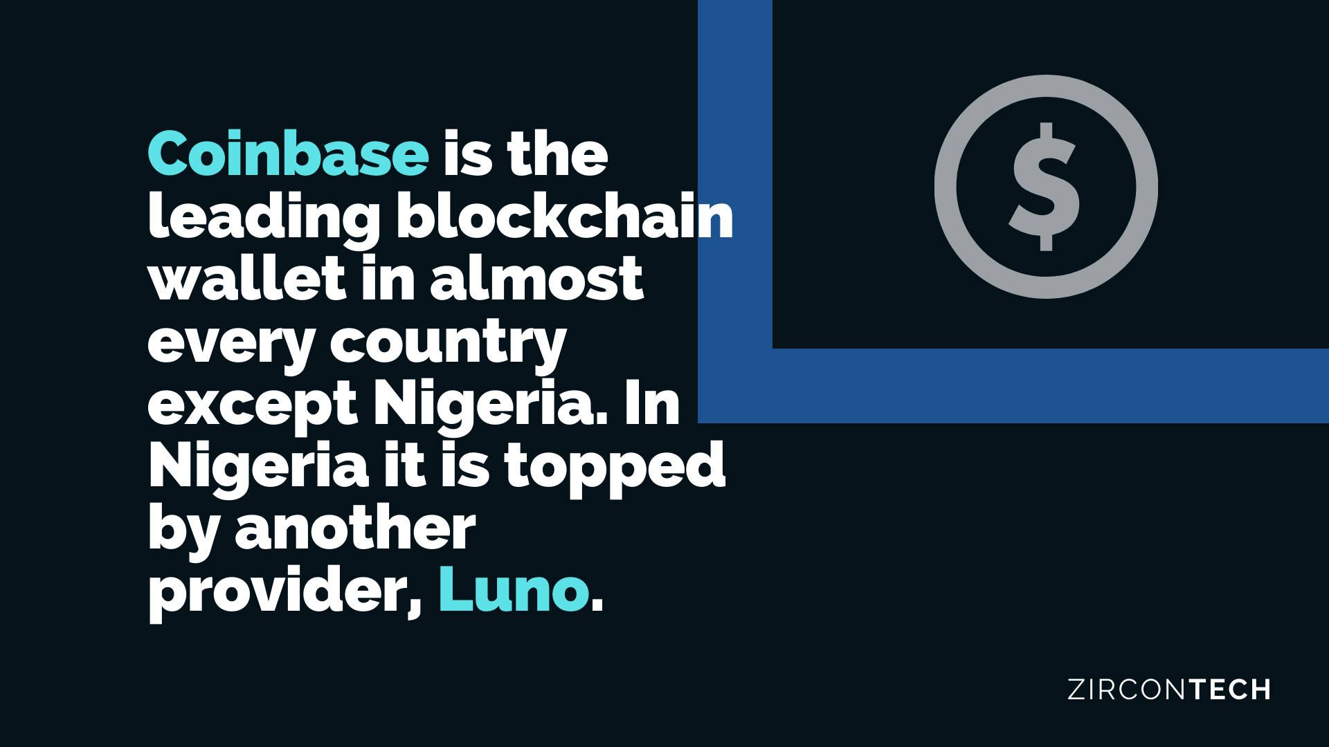 Coinbase is the leading blockchain wallet in almost every country. Luno is leading blockchain wallet in Nigeria