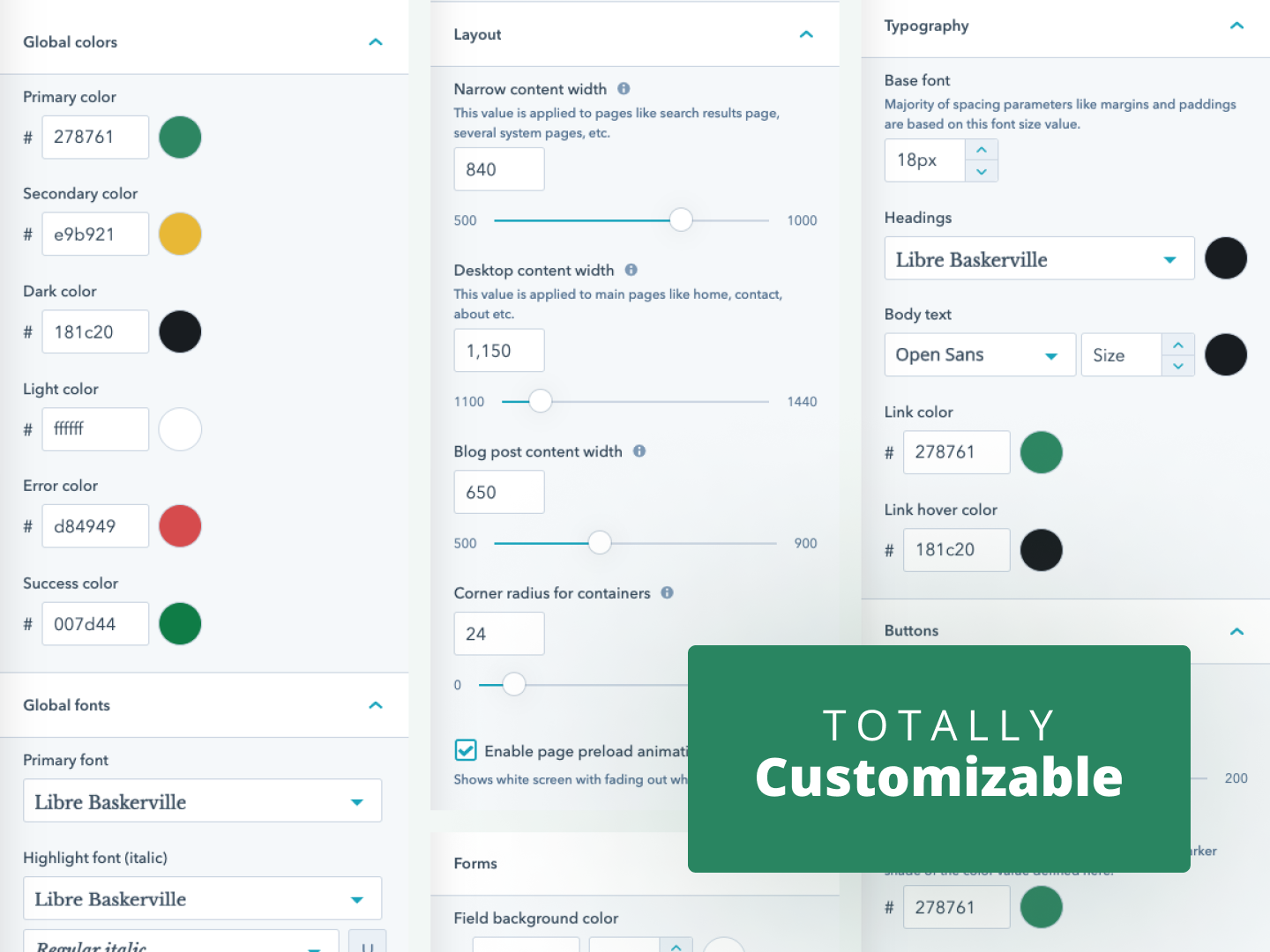 Totally customizable