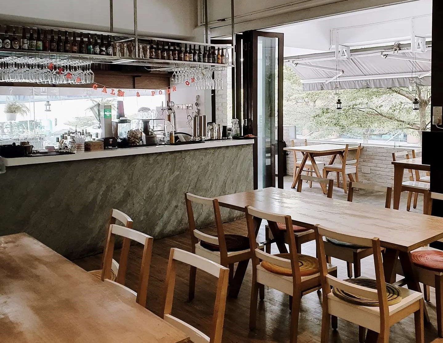 The dining area and bar of Roost 