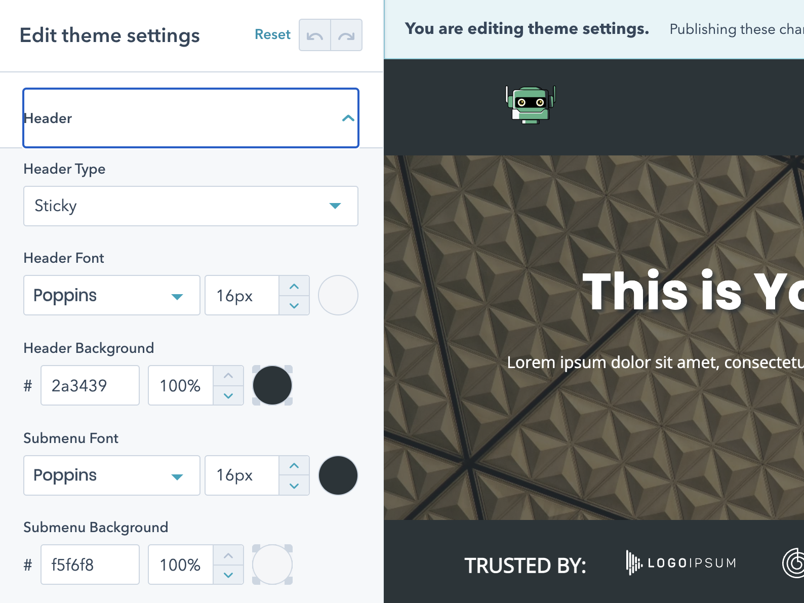 Theme Settings