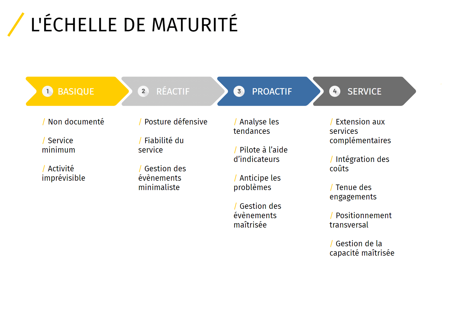 Audit organisationnel et échelle de maturité | SEIF
